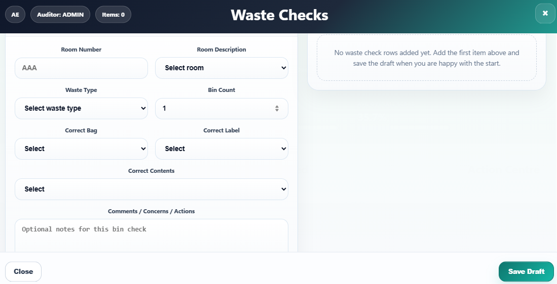 Waste checks workflow
